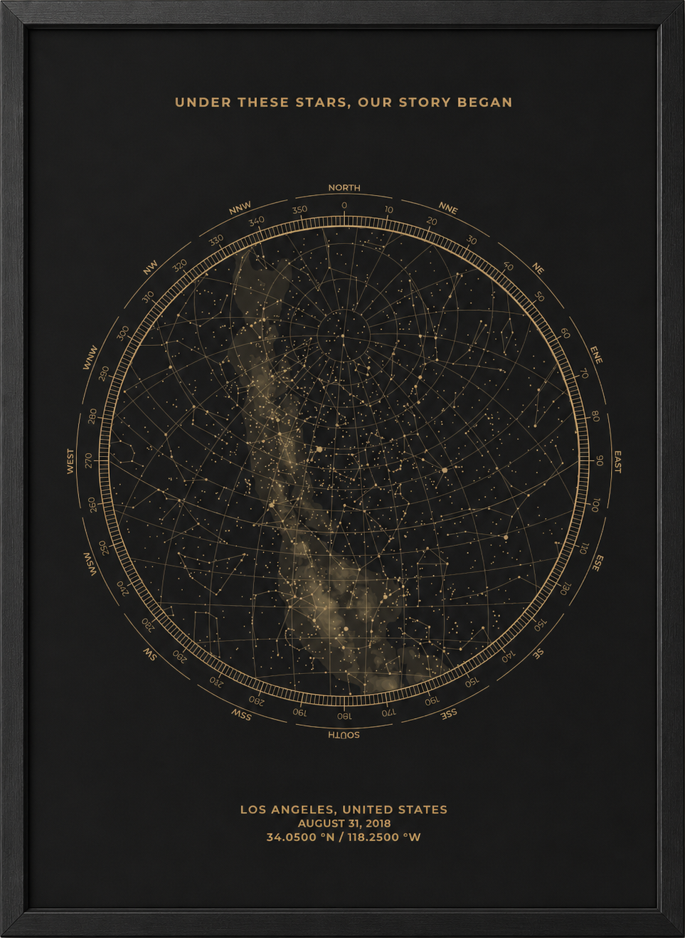 Personalized CosmoPoster star map poster of the night sky